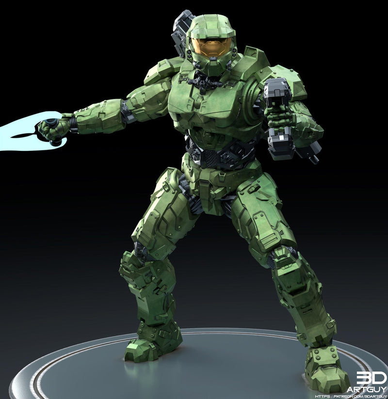 Space Spartan miniature Melee | 28mm, 32mm Scales also 50mm and 100mm | Sci-Fi Video Games miniatures | Fan Art | 3DArtGuy| - Only-Games