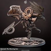 Human Winged Paladin, Angel Fighter Polearm | Miniature | 28mm, 32mm,54mm,75mm,100mm Scales | Pathfinder Figure | DnD | Figurine unpainted | - Only-Games
