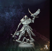 Male Warlock, Necromancer, Wizard PC NPC Miniature | 28mm,32mm, 54mm, 75mm, 100mm Scales | Dungeons and Dragons | Pathfinder | Battle Wizard - Only-Games