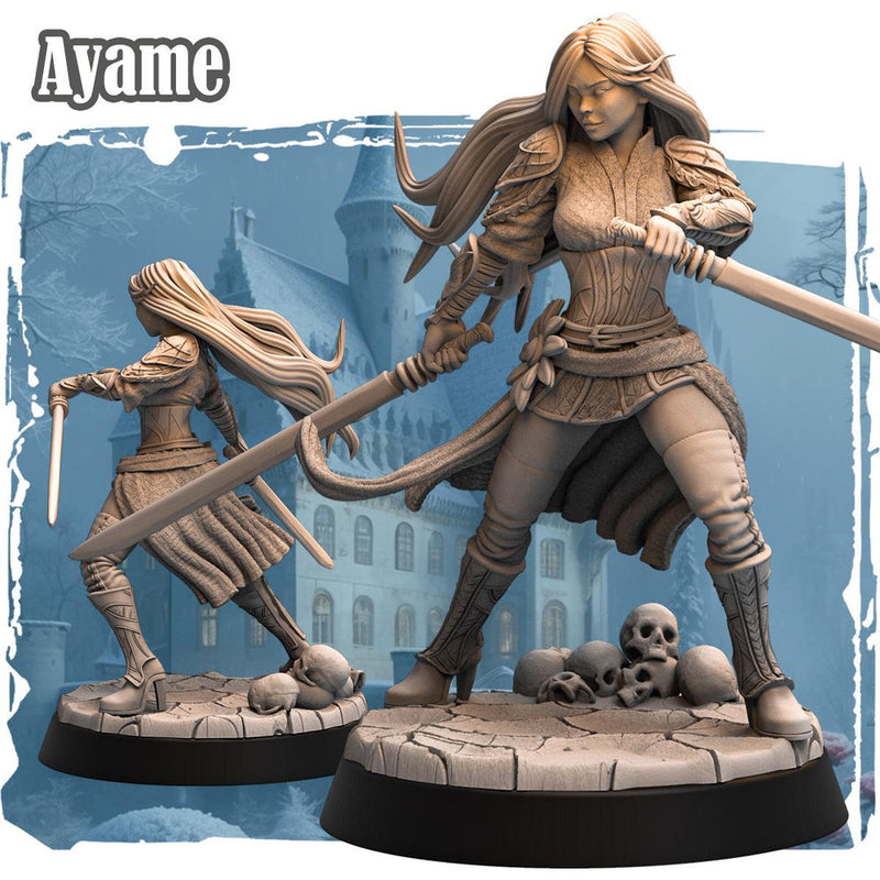 Female Rogue Thief, Fighter Duelist PC / NPC D&D 5e Unpainted Figure | 28mm, 32mm,54mm,75mm,100mm Scales | Dungeons and Dragons Pathfinder | - Only-Games