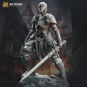 Female Paladin, Fighter Sword and Plate Armor D&D 5e Mini | 28mm, 32mm,54mm,75mm,100mm Scales | Dungeons and Dragons Pathfinder | DM Stash - Only-Games