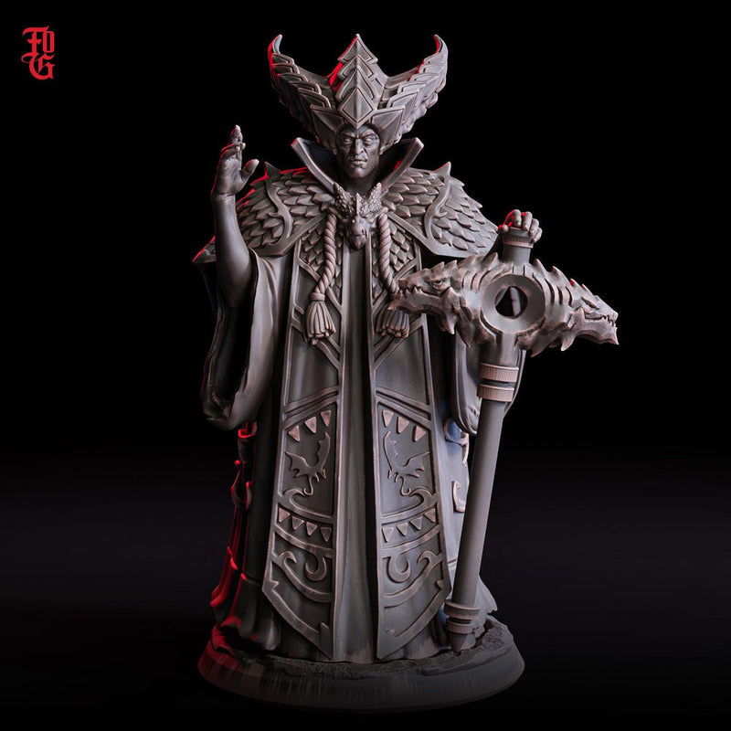 Cleric Cultist, Archmage Dark Wizard, Warlock | 28mm | 32mm |54mm |75mm |100mm Scale- Player Character Mini - D&D 5e Pathfinder Figurine FOG - Only-Games