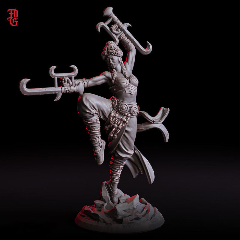 Female Human Monk Way of the Kensei PC NPC | 28mm, 32mm,54mm, 75mm, 100mm Scale Resin Mini | Dungeons and Dragons| Flesh of Gods - Only-Games