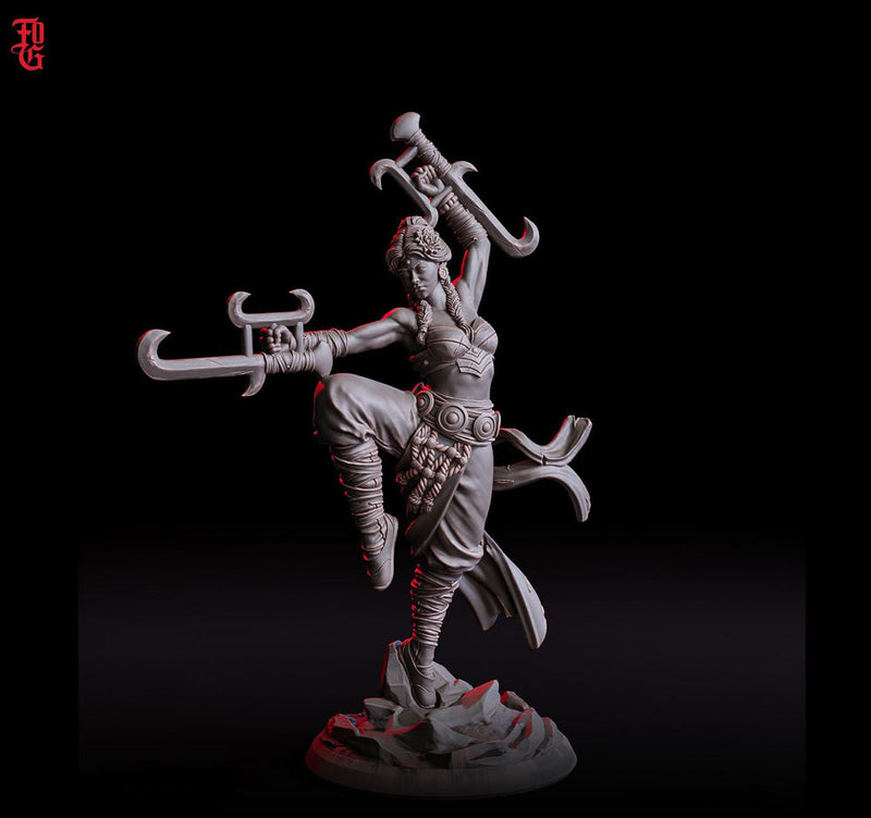 Female Human Monk Way of the Kensei PC NPC | 28mm, 32mm,54mm, 75mm, 100mm Scale Resin Mini | Dungeons and Dragons| Flesh of Gods - Only-Games