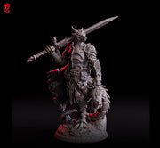 Dragonborn Paladin Fighter 2handed Sword model | 28mm, 32mm,54mm,75mm, 100mm Scale Resin Miniature | D&D 5e  | Pathfinder | Flesh of Gods - Only-Games