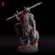 Dragonborn Paladin Fighter 2handed Sword model | 28mm, 32mm,54mm,75mm, 100mm Scale Resin Miniature | D&D 5e  | Pathfinder | Flesh of Gods - Only-Games