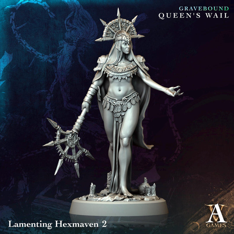 Human Female Necromancer Warlock Sorcerer Cultist | 28mm,32mm,54mm,75mm,100mm Scales| Dungeons and Dragons | Pathfinder | Archvillain Games - Only-Games