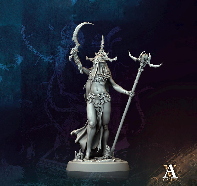 Human Female Necromancer Warlock Sorcerer Cultist | 28mm,32mm,54mm,75mm,100mm Scales| Dungeons and Dragons | Pathfinder | Archvillain Games - Only-Games