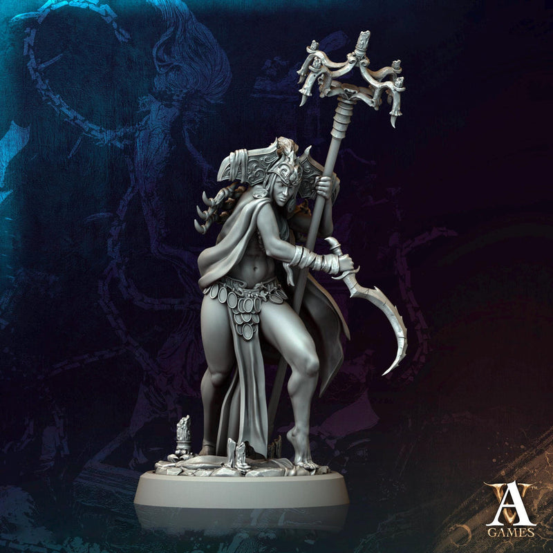 Human Female Necromancer Warlock Sorcerer Cultist | 28mm,32mm,54mm,75mm,100mm Scales| Dungeons and Dragons | Pathfinder | Archvillain Games - Only-Games