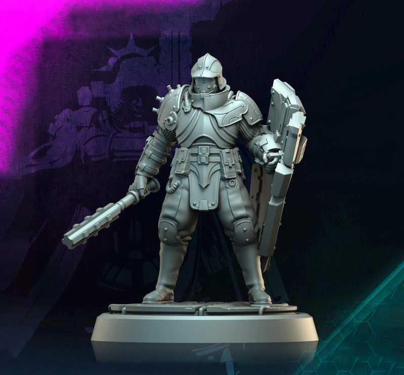 Sci-Fi Miniature Soldier Army Veteran | 28mm,32mm, 54mm, 75mm,100mm Scales | Resin Mini | - Only-Games