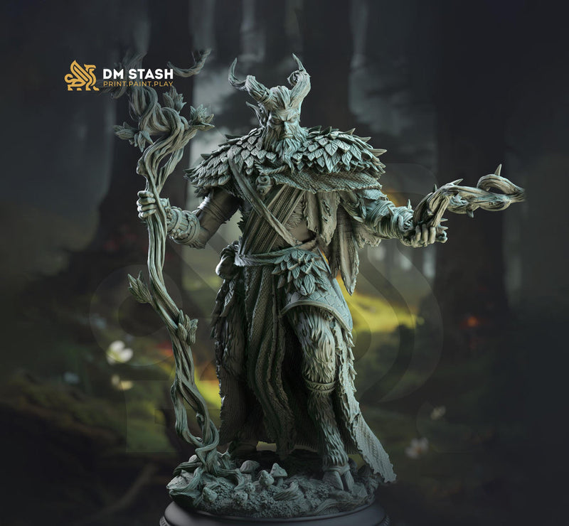 Satyr Druid Circle of the Land with Staff Unpainted Miniature | 28mm, 32mm,54mm,75mm, 100mm Scales | Dungeons and Dragons  5E | DM Stash - Only-Games