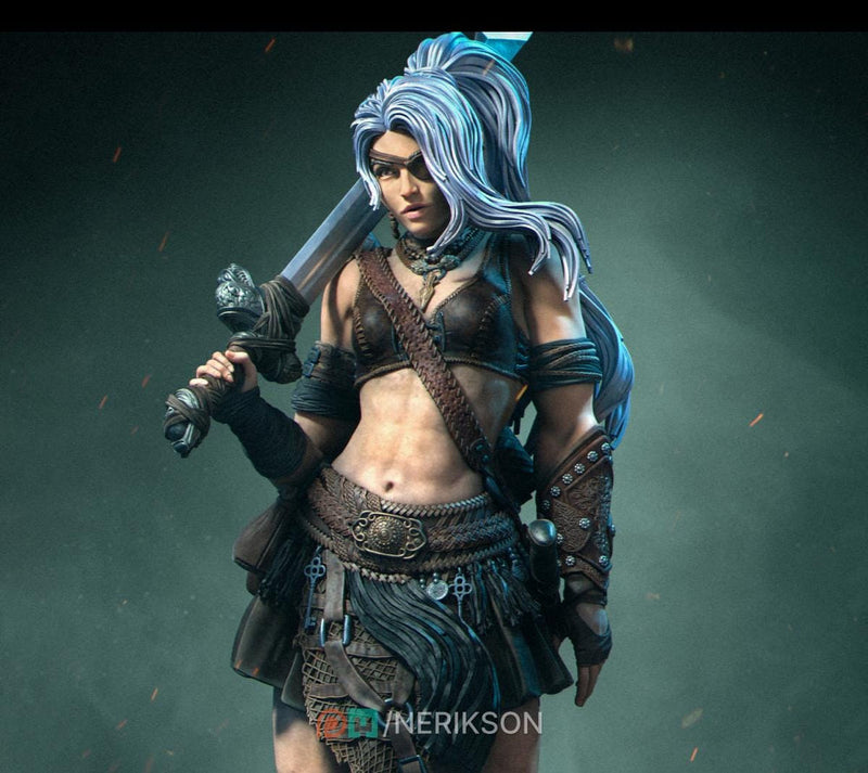 Human Female Fighter Battlemaster,Paladin, also Helmet PC / NPC Unpainted D&D 5e | 28mm,32mm,54mm,75mm,100mm,140mm | Pathfinder| - Only-Games