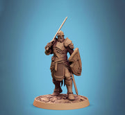 Paladin, Fighter,Soldier Sword n Shield, DnD 5e Unpainted Miniature| 5 Sizes /Scales - Only-Games