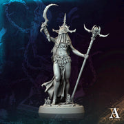 Human Female Necromancer Warlock Sorcerer Cultist | 28mm,32mm,54mm,75mm,100mm Scales| Dungeons and Dragons | Pathfinder | Archvillain Games - Only-Games
