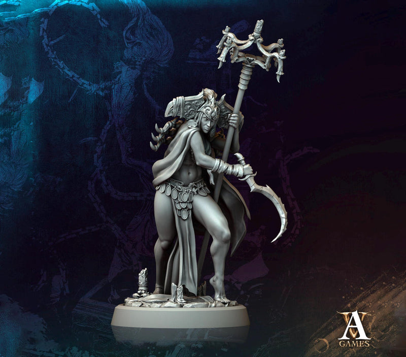 Human Female Necromancer Warlock Sorcerer Cultist | 28mm,32mm,54mm,75mm,100mm Scales| Dungeons and Dragons | Pathfinder | Archvillain Games - Only-Games