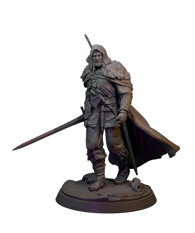 Human Ranger Fighter with Sword, Paintedornot Original Design Unpainted Mini | 5 Sizes /Scales - Only-Games
