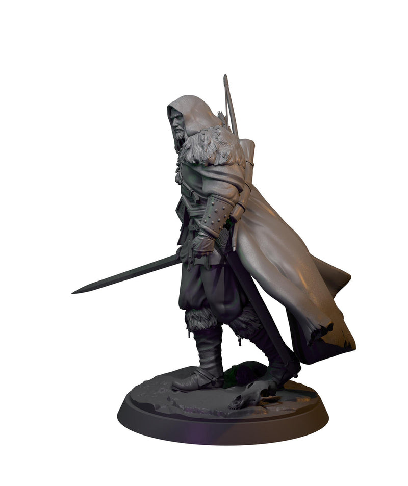 Human Ranger Fighter with Sword, Paintedornot Original Design Unpainted Mini | 5 Sizes /Scales - Only-Games