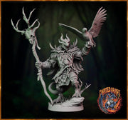 Dragonborn Druid, Wizard, PaintedorNot Original Design Unpainted Mini | 28mm,32mm, 54mm,75mm, 100mm Scales | Dungeons & Dragons | Pathfinder - Only-Games