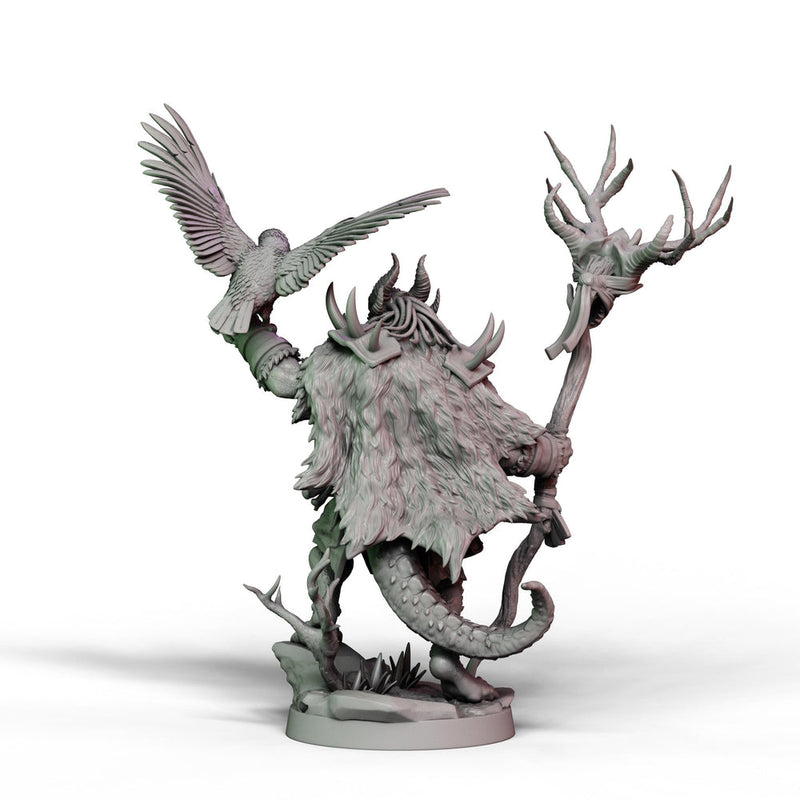 Dragonborn Druid, Wizard, PaintedorNot Original Design Unpainted Mini | 28mm,32mm, 54mm,75mm, 100mm Scales | Dungeons & Dragons | Pathfinder - Only-Games