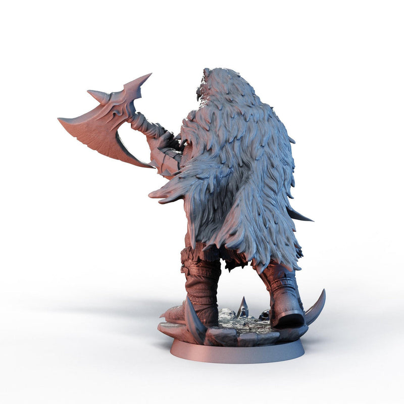 Half-Orc Barbarian Miniature STL | Digital Download - Only-Games