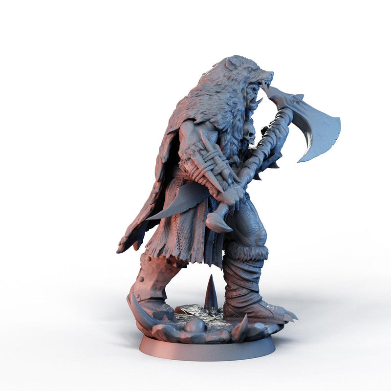 Half-Orc Barbarian Miniature STL | Digital Download - Only-Games