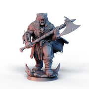 Half-Orc Barbarian, Fighter PC NPC, PaintedorNot Original Design Unpainted Mini | 5 Sizes /Scales - Only-Games