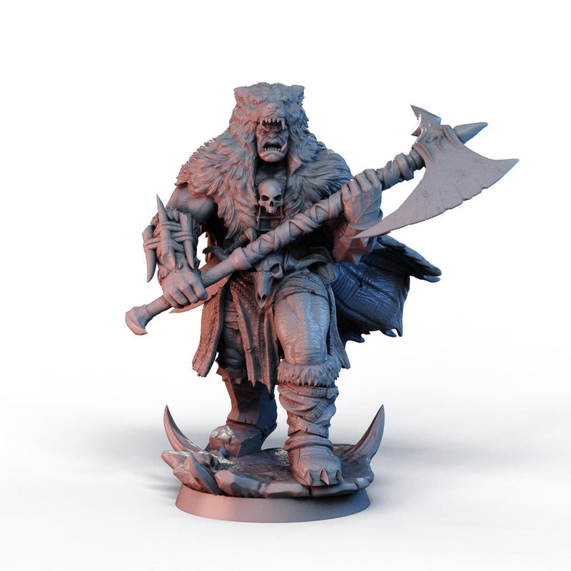 Half-Orc Barbarian Miniature STL | Digital Download - Only-Games