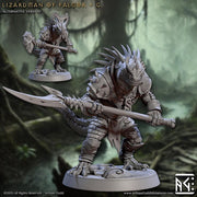 Lizardman Lizardfolk, Fighter, Ranger, Paladin PC NPC  | 28mm,32mm,54mm,75mm,100mm Scale Resin Miniature | Dungeons & Dragons |Artisan Guild - Only-Games