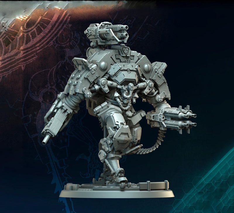 Sci-Fi  Chaos Demon Prince Mech Miniature | 32mm, 40mm, 50mm, 65mm 80mm BASE SIZES | Resin Unpainted | - Only-Games