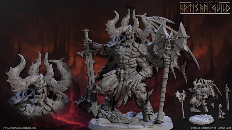 Greater Devil - Archdevil Moloch Resin Miniature| Medium 40mm, Large 50mm, Huge 75mm (BASE Sizes) |  Nine Hells | Demon | Dungeons & Dragons - Only-Games