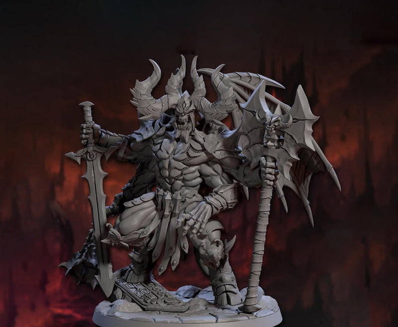 Greater Devil - Archdevil Moloch Resin Miniature| Medium 40mm, Large 50mm, Huge 75mm (BASE Sizes) |  Nine Hells | Demon | Dungeons & Dragons - Only-Games
