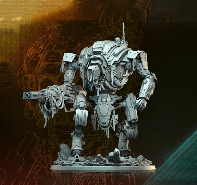 Sci-Fi Heavy Battle Suit, Mech Knight Miniature | 32mm, 40mm, 50mm, 65mm 80mm BASE SIZES | Resin Unpainted | - Only-Games
