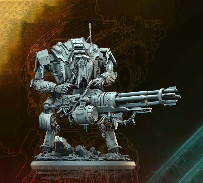 Sci-Fi Heavy Battle Suit, Mech Knight Miniature | 32mm, 40mm, 50mm, 65mm 80mm BASE SIZES | Resin Unpainted | - Only-Games
