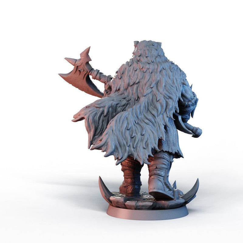 Half-Orc Barbarian, Fighter PC NPC, PaintedorNot Original Design Unpainted Mini | 5 Sizes /Scales - Only-Games