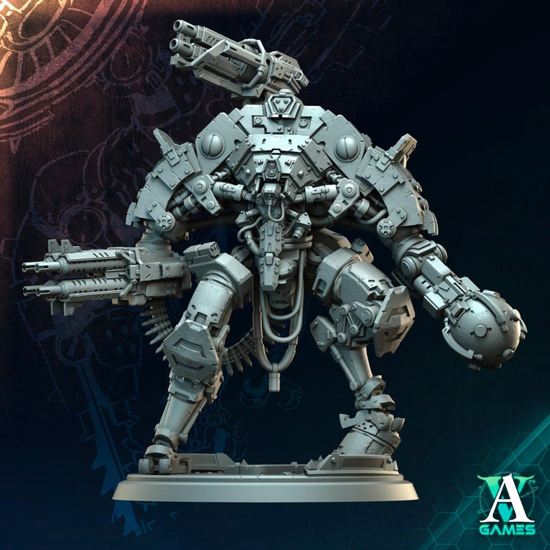 Sci-Fi  Chaos Demon Prince Mech Miniature | 32mm, 40mm, 50mm, 65mm 80mm BASE SIZES | Resin Unpainted | - Only-Games