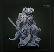 Dragonborn Barbarian, Ranger, Fighter Hammer | 28mm, 32mm,54mm, 75mm, 100mm Scale Resin Miniature | Dungeons and Dragons D&D 5e | Pathfinder - Only-Games