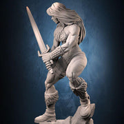 Human Female Barbarian Fighter | UNPAINTED Resin Miniature 5 Sizes /Scale  | Pathfinder | Dnd - Only-Games