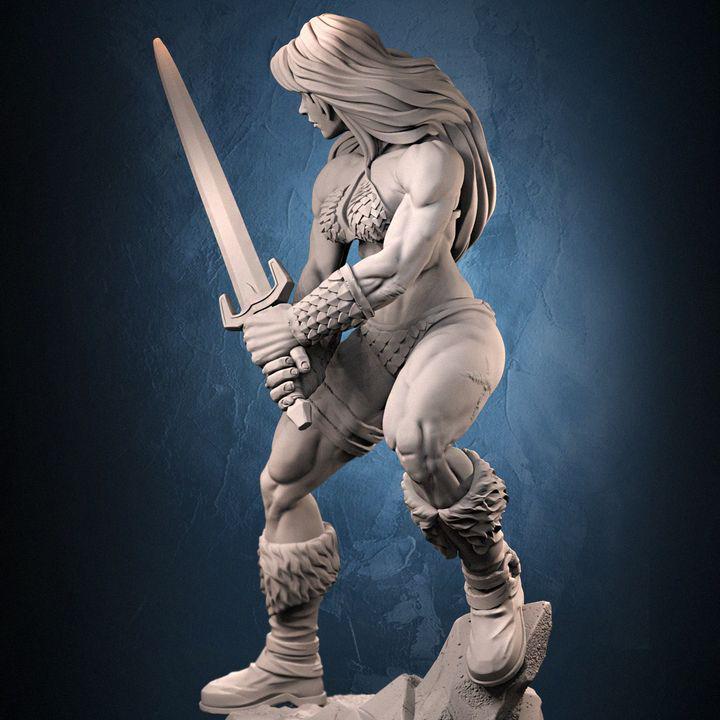 Human Female Barbarian Fighter | UNPAINTED Resin Miniature 5 Sizes /Scale  | Pathfinder | Dnd - Only-Games