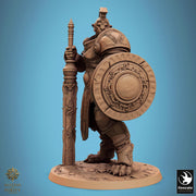 Leonin LionFolk Fighter in Armor | 28mm, 32mm, 54mm, 75mm Scales,100mm Tall | Dungeons and Dragons D&D 5e | Pathfinder| Daybreak Miniatures - Only-Games