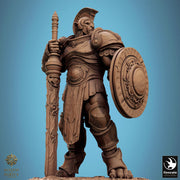 Leonin LionFolk Fighter in Armor | 28mm, 32mm, 54mm, 75mm Scales,100mm Tall | Dungeons and Dragons D&D 5e | Pathfinder| Daybreak Miniatures - Only-Games