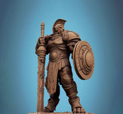 Leonin LionFolk Fighter in Armor | 28mm, 32mm, 54mm, 75mm Scales,100mm Tall | Dungeons and Dragons D&D 5e | Pathfinder| Daybreak Miniatures - Only-Games