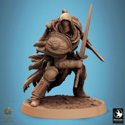 Paladin, Fighter, Two-Weapon Fighting Swords, DnD 5e Unpainted Miniature| 28mm, 32mm,54mm,75mm,100mm Scales| Dungeons & Dragons | Pathfinder - Only-Games