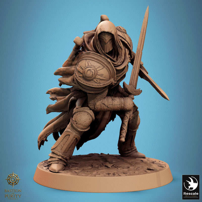 Paladin, Fighter, Two-Weapon Fighting Swords, DnD 5e Unpainted Miniature| 28mm, 32mm,54mm,75mm,100mm Scales| Dungeons & Dragons | Pathfinder - Only-Games