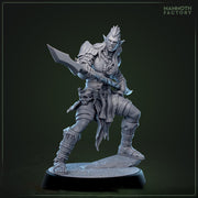 Half-Elf / Elf Ranger, Fighter, Polearm Master PC / NPC  | 28mm, 32mm,54mm,75mm,100mm Resin Miniature |Dungeons and Dragons |Mammoth Factory - Only-Games