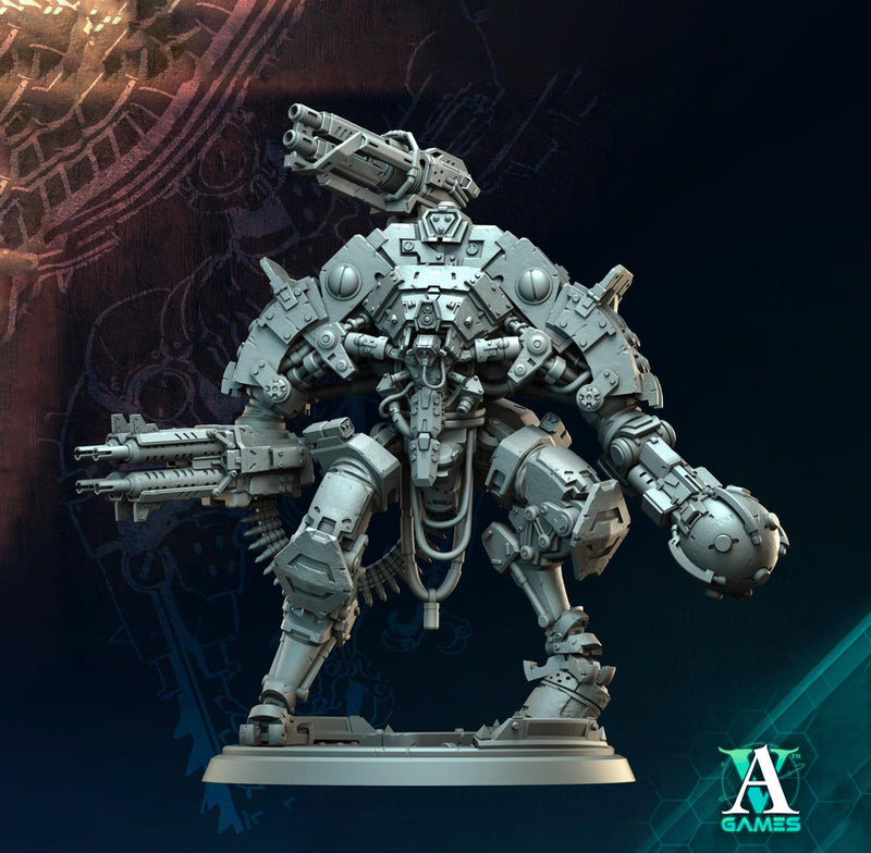 Sci-Fi  Chaos Demon Prince Mech Miniature | 32mm, 40mm, 50mm, 65mm 80mm BASE SIZES | Resin Unpainted | - Only-Games