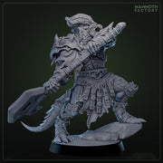 Dragonborn Barbarian, Ranger, Fighter Axe  | 28mm, 32mm,54mm, 75mm, 100mm Scale Resin Miniature | Dungeons and Dragons D&D 5e  | Pathfinder - Only-Games