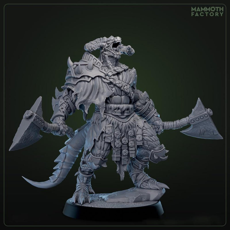 Dragonborn Barbarian, Ranger, Fighter Axe  | 28mm, 32mm,54mm, 75mm, 100mm Scale Resin Miniature | Dungeons and Dragons D&D 5e  | Pathfinder - Only-Games