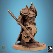 Paladin, Fighter, Polearm Master Spear, DnD 5e Unpainted Miniature| 28mm, 32mm,54mm,75mm,100mm Scales | Dungeons & Dragons | Pathfinder - Only-Games