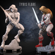 Human Female Barbarian Fighter | UNPAINTED Resin Miniature 5 Sizes /Scale  | Pathfinder | Dnd - Only-Games