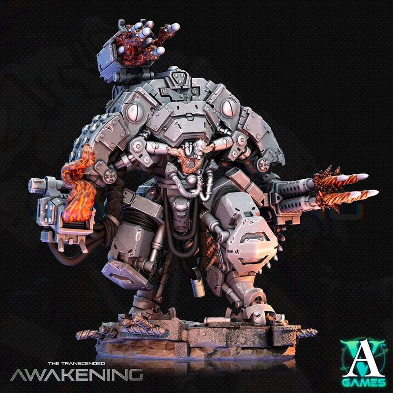 Sci-Fi  Chaos Demon Prince Mech Miniature with Firing Effects | 32mm, 40mm, 50mm, 65mm 80mm BASE SIZES | Resin Unpainted | - Only-Games